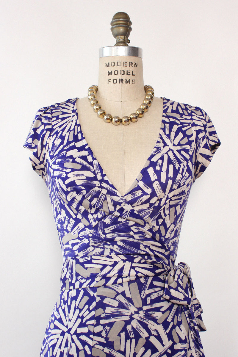 DVF Paintstroke Silk Wrap Dress S/M