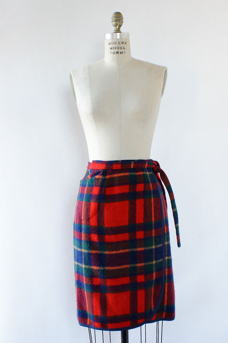 Lauren Plaid Wrap Skirt XS/S