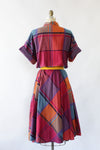 Harvest Plaid Flared Dress L