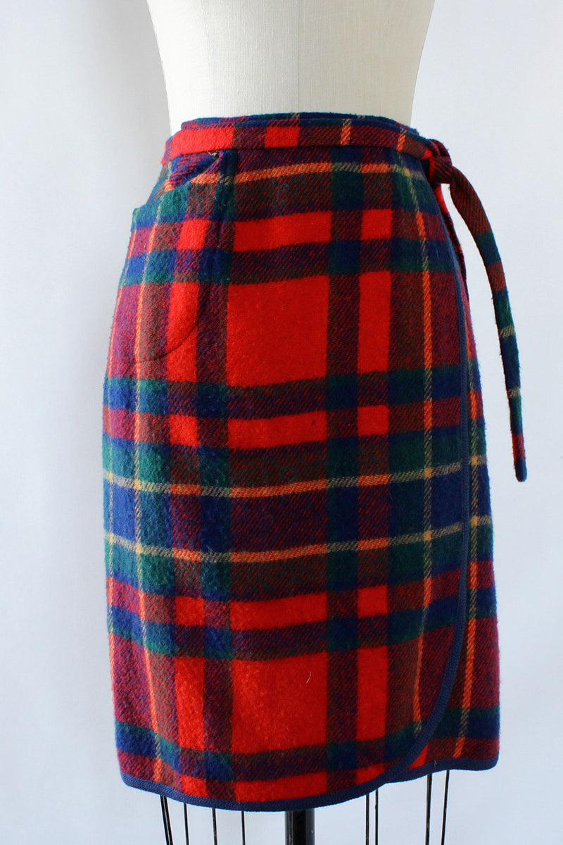 Lauren Plaid Wrap Skirt XS/S