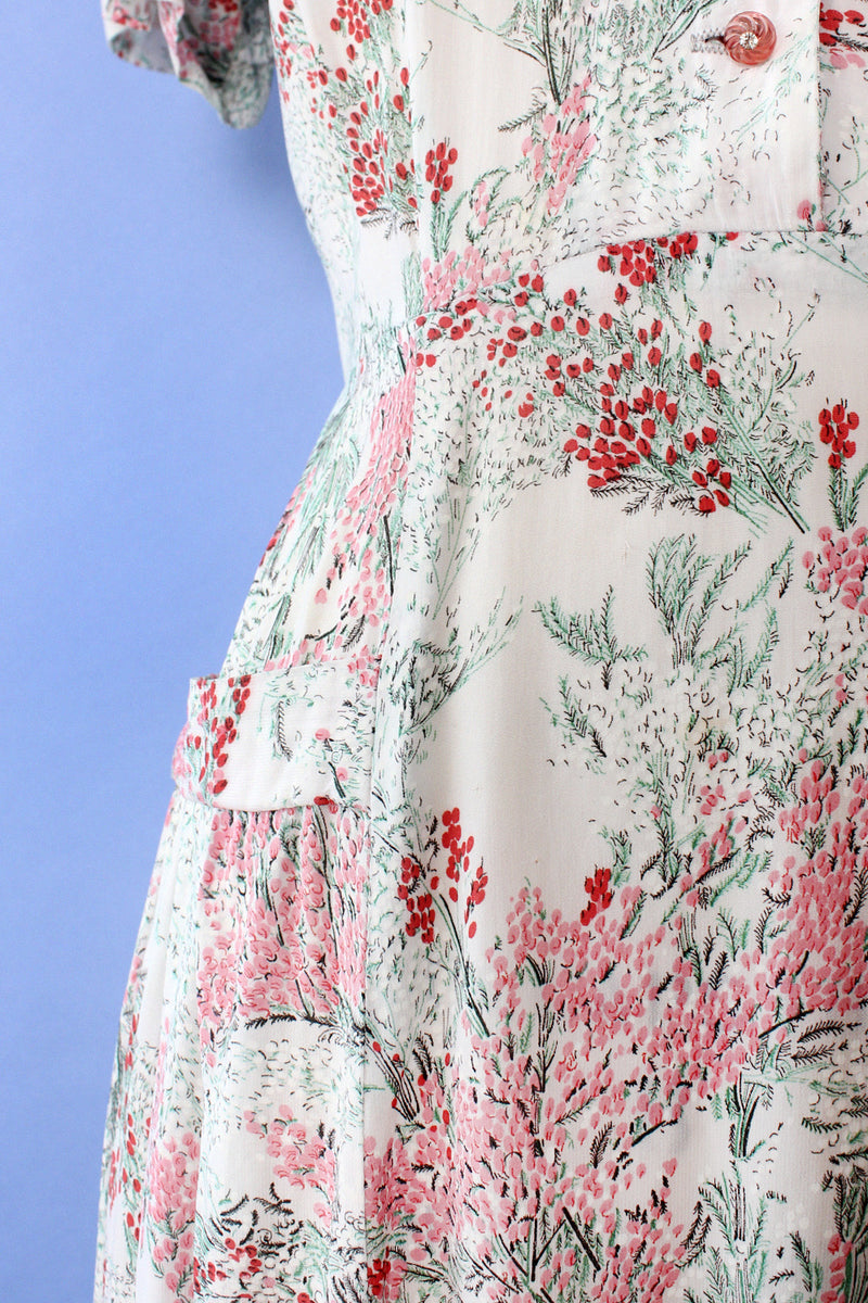 Louisa Alcott Whimsical Garden Rayon Dress M/L