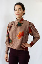 Silk Foliage Blouse M