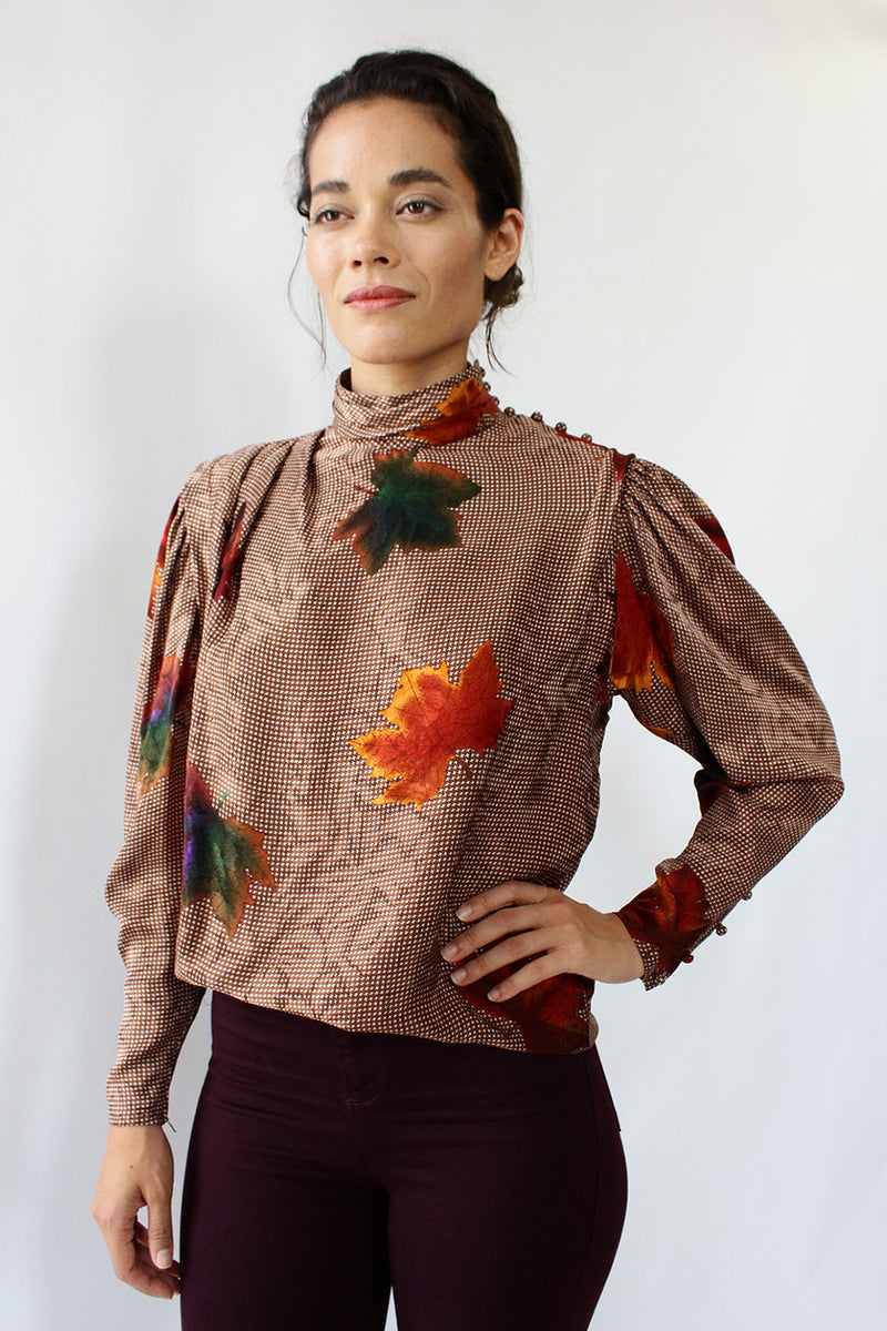 Silk Foliage Blouse M