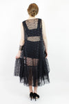 black lace trapeze dress