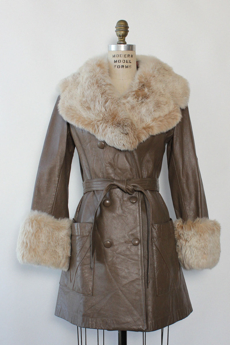 Mushroom Leather Penny Lane Coat S/M