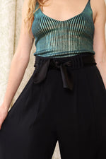 Satin Sash Wide Leg Slacks M