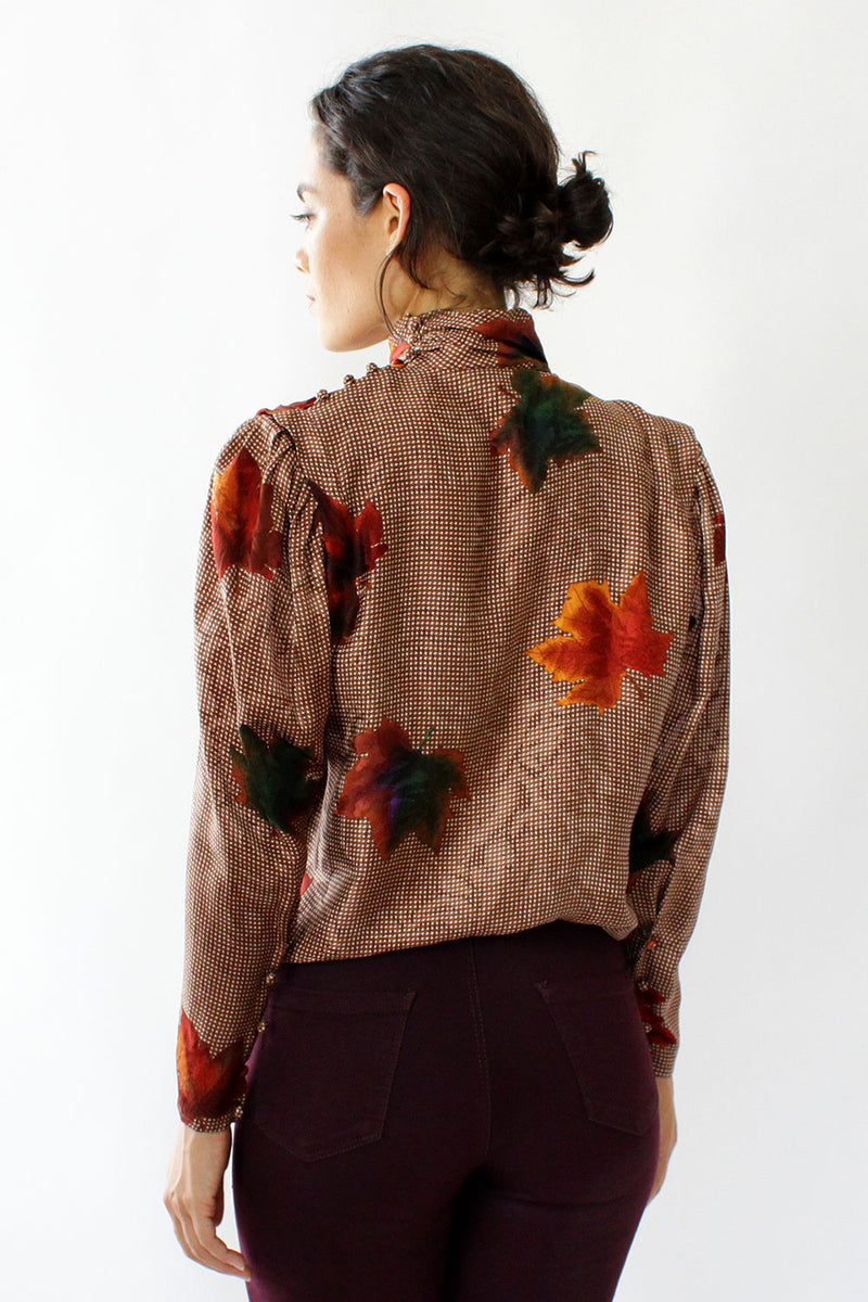 Silk Foliage Blouse M