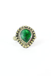 Iridescent Green Teardrop Ring