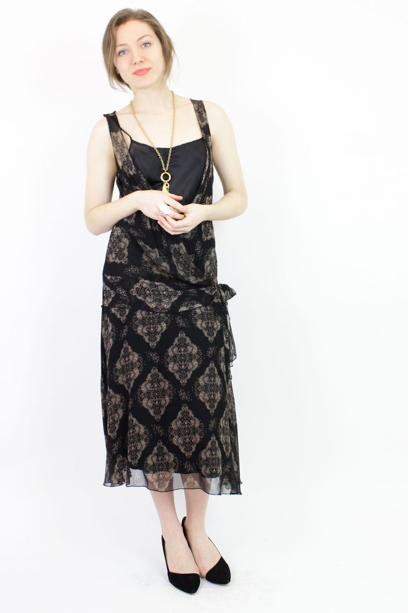jazzy silk chiffon dress M