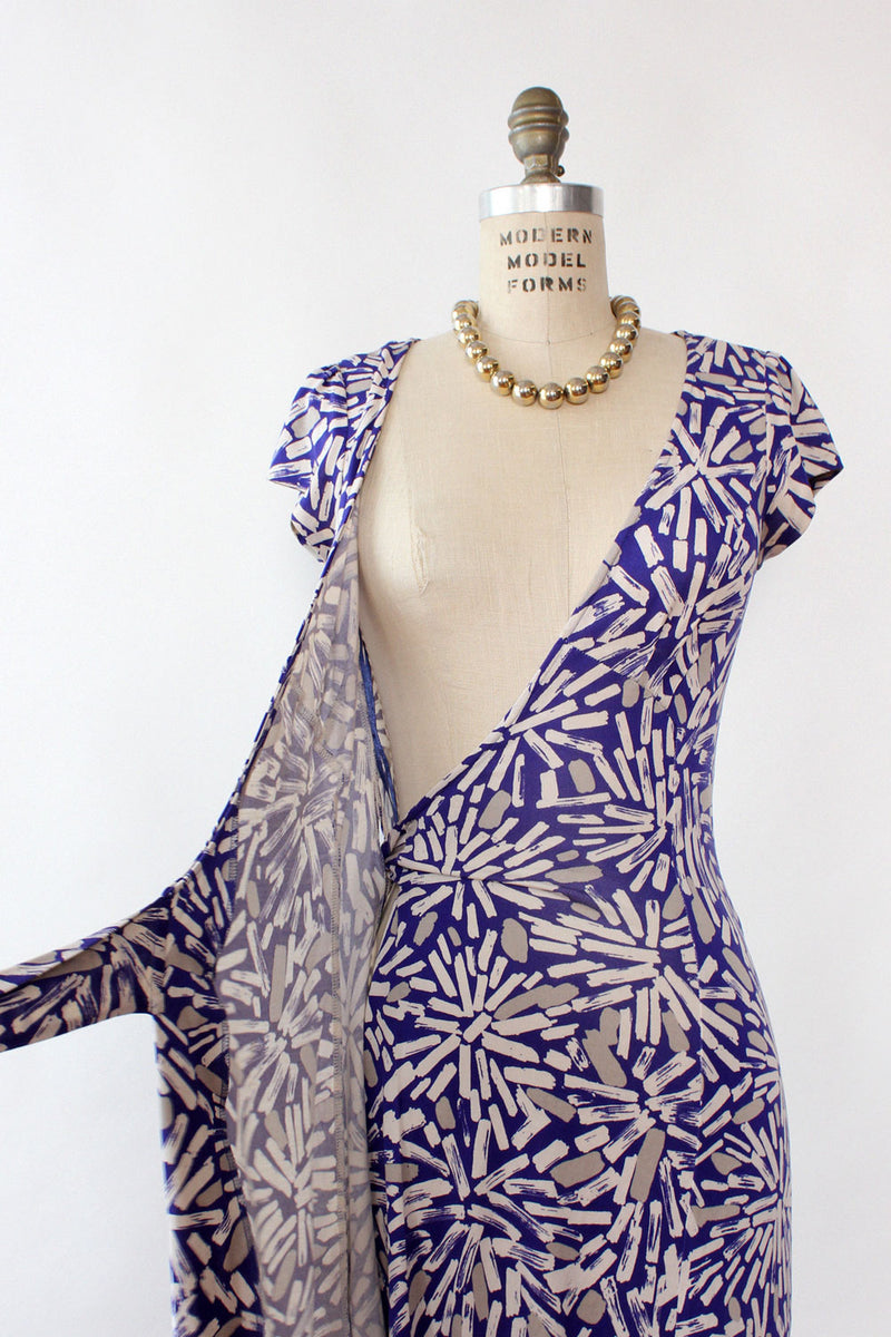 DVF Paintstroke Silk Wrap Dress S/M