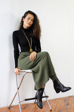 Olive Merino Sweater Skirt S/M