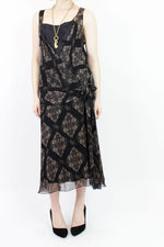 jazzy silk chiffon dress M