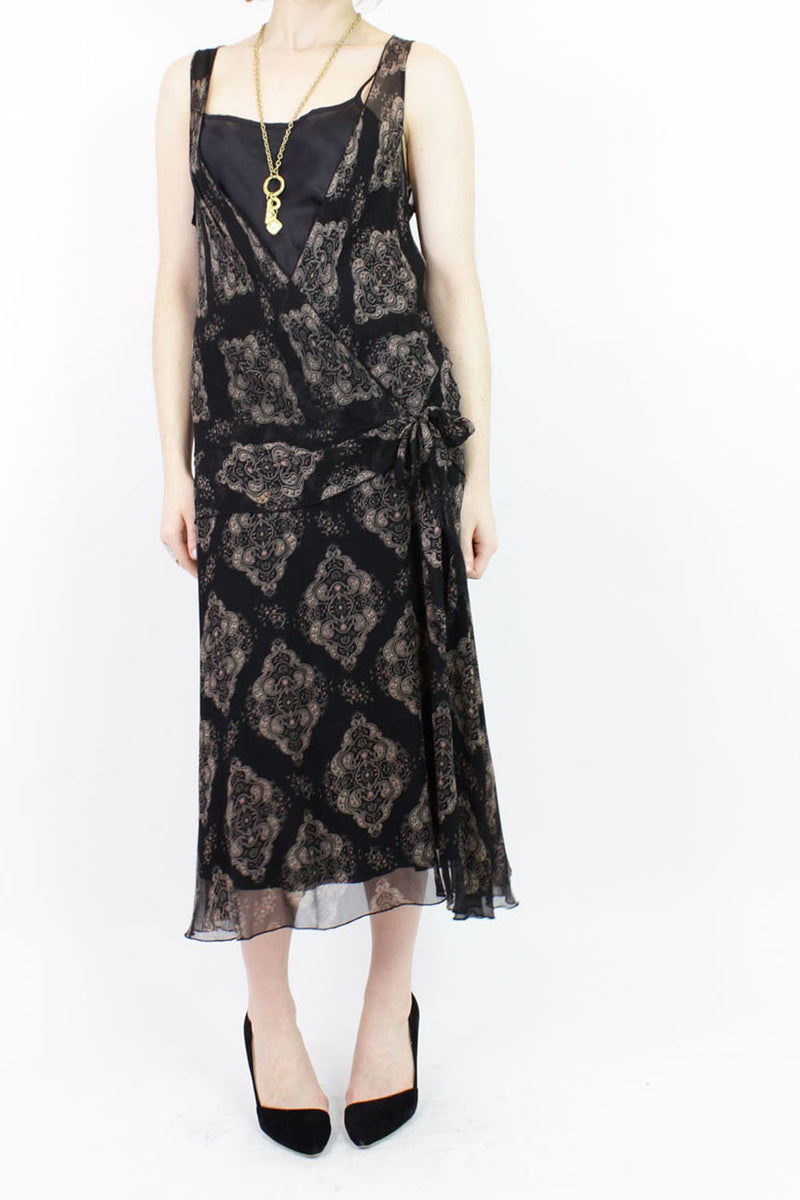 jazzy silk chiffon dress M