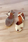 Tooled Peeptoe Wedge Sandals 6.5-7