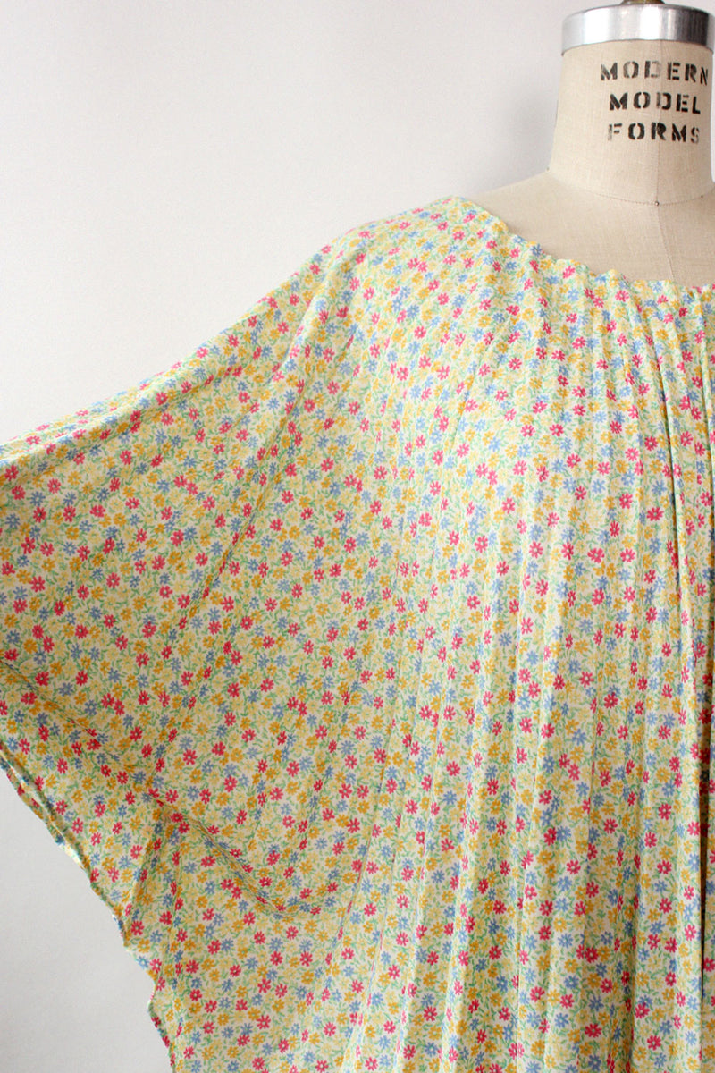 Ditsy Floral Pleated Poncho