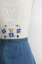Embroidered Crop Cotton Top S