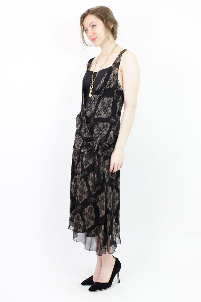 jazzy silk chiffon dress M