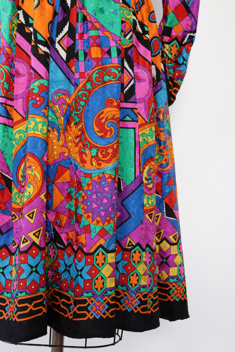 Silk Collage Diane Freis Dress S/M