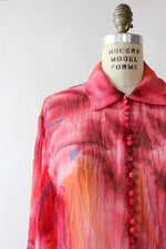 Christian Dior Sunset Sheer Silk Blouse M/L