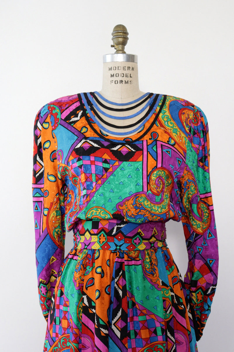 Silk Collage Diane Freis Dress S/M