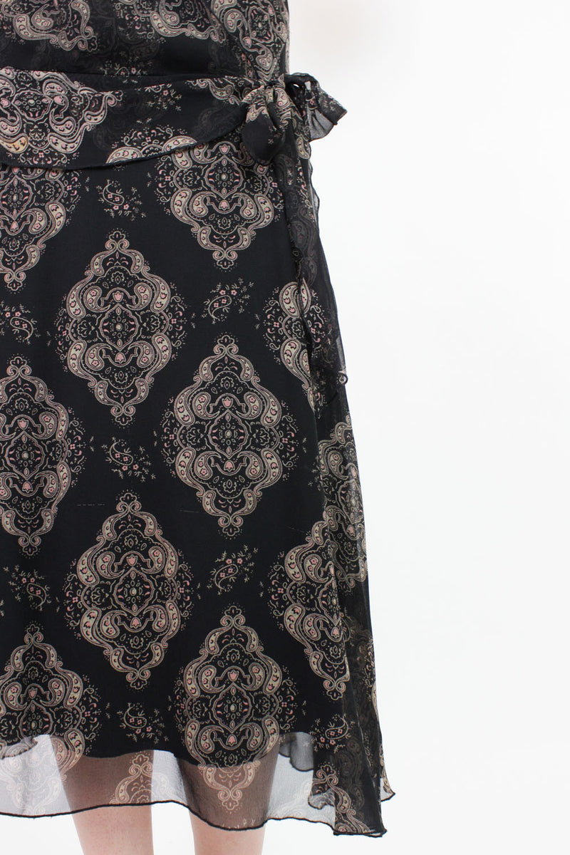jazzy silk chiffon dress M