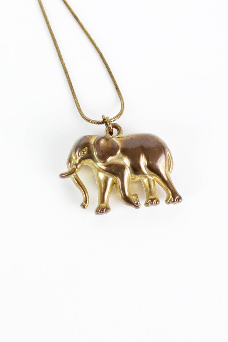 Bronzed Elephant Necklace