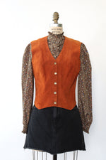 Rust Suede Snap Vest M/L