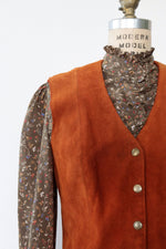 Rust Suede Snap Vest M/L