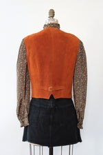 Rust Suede Snap Vest M/L
