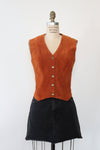 Rust Suede Snap Vest M/L