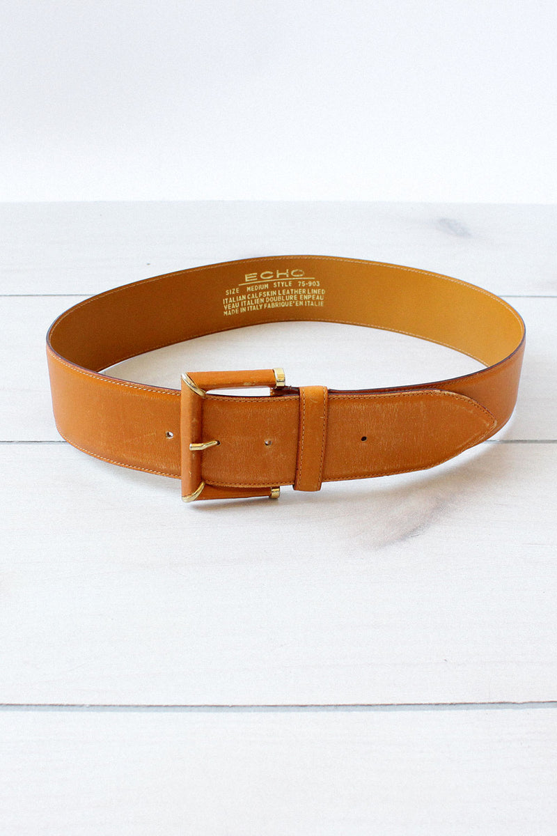 Pumpkin Leather Waist Belt