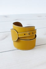 Mustard Leather Notch Belt