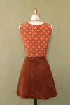 Latigo Brown Suede Buckle Mini Skirt XS