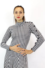 Betsey Johnson punk label houndstooth dress M