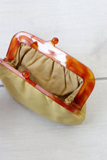 Amber Frame Vanilla Leather Pouch