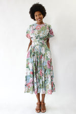 Floral Pastel Keyhole Dress S