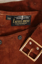 Latigo Brown Suede Buckle Mini Skirt XS