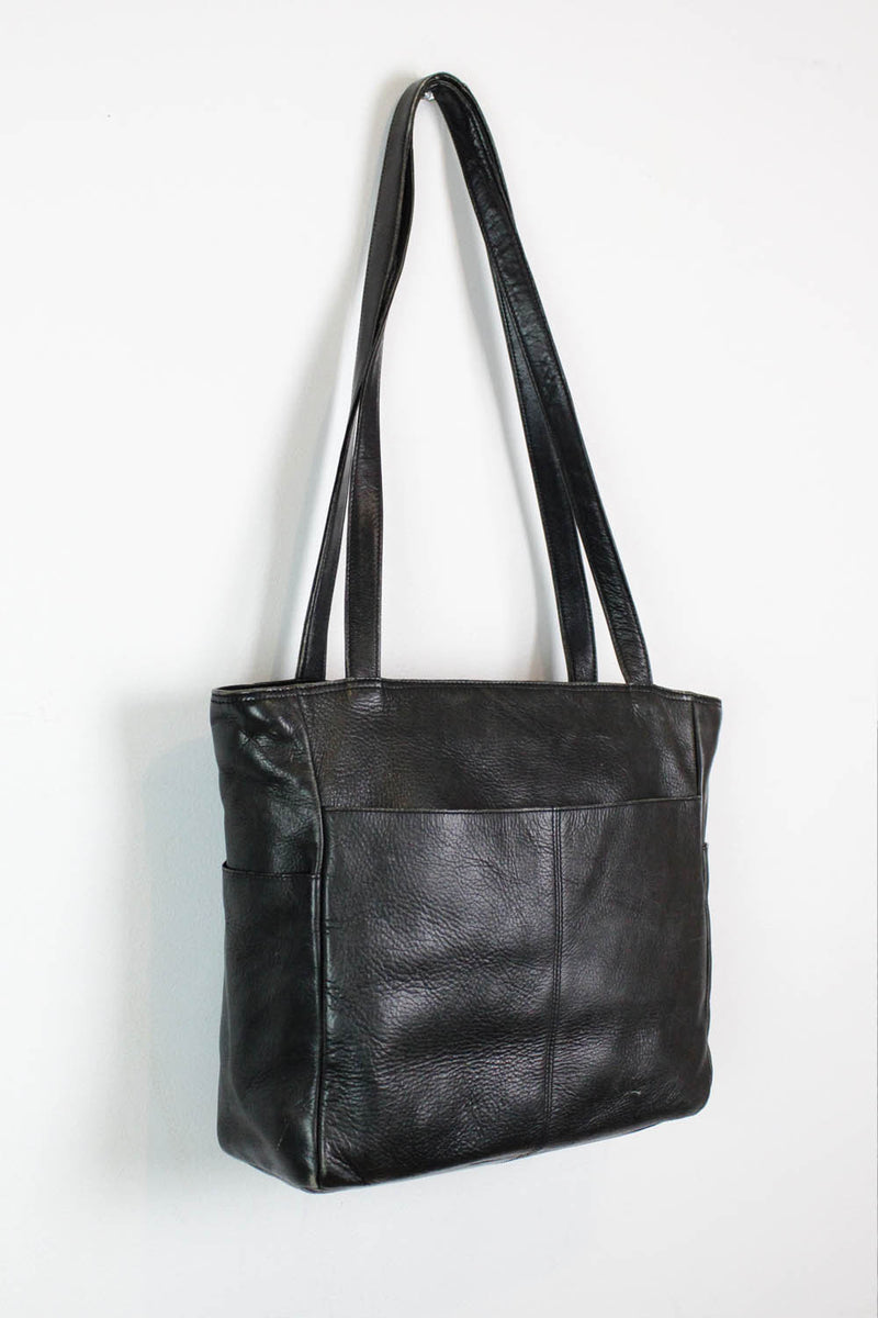 Basic Black Leather Tote
