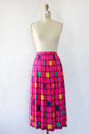 Fuchsia Grid Skirt M/L