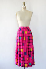 Fuchsia Grid Skirt M/L