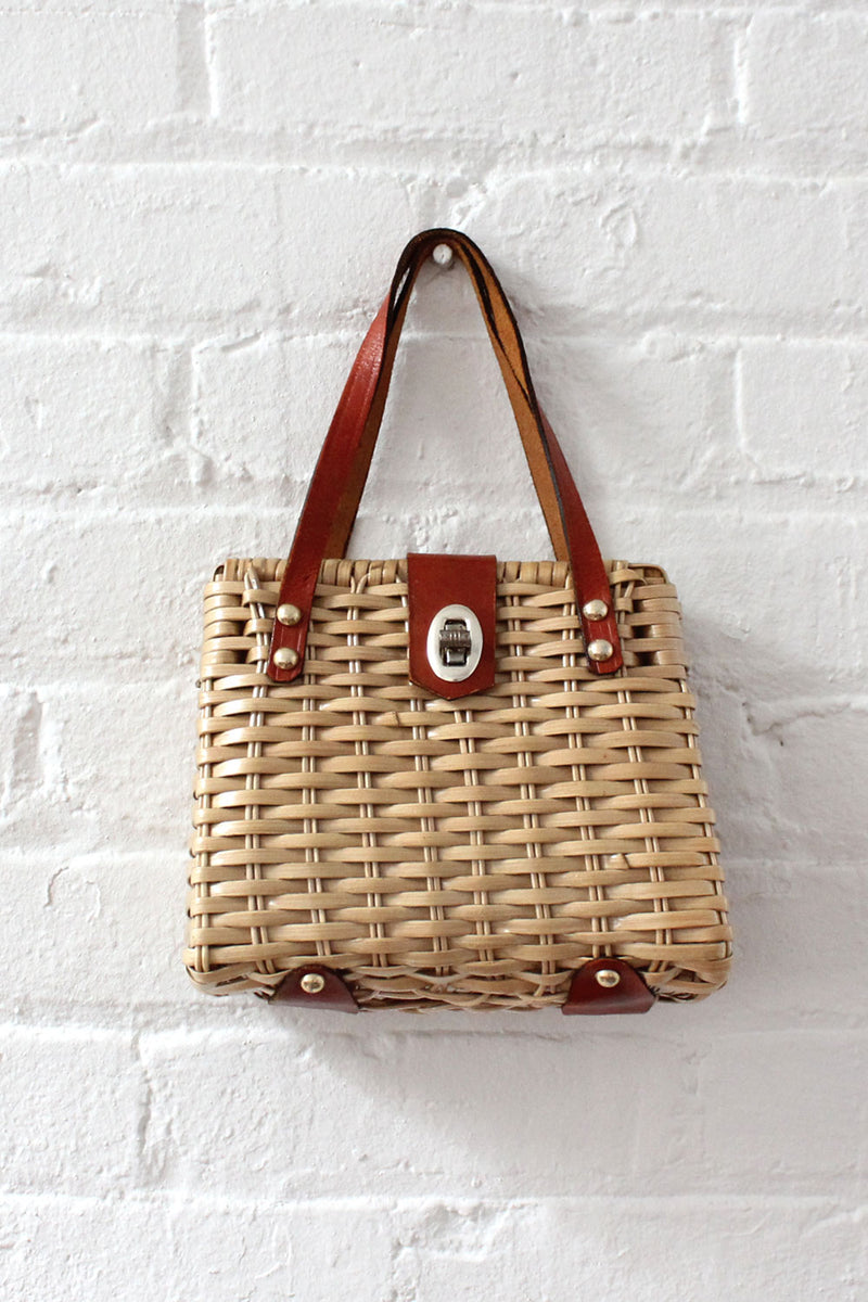 Wicker Cordovan Handbag