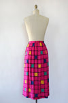 Fuchsia Grid Skirt M/L