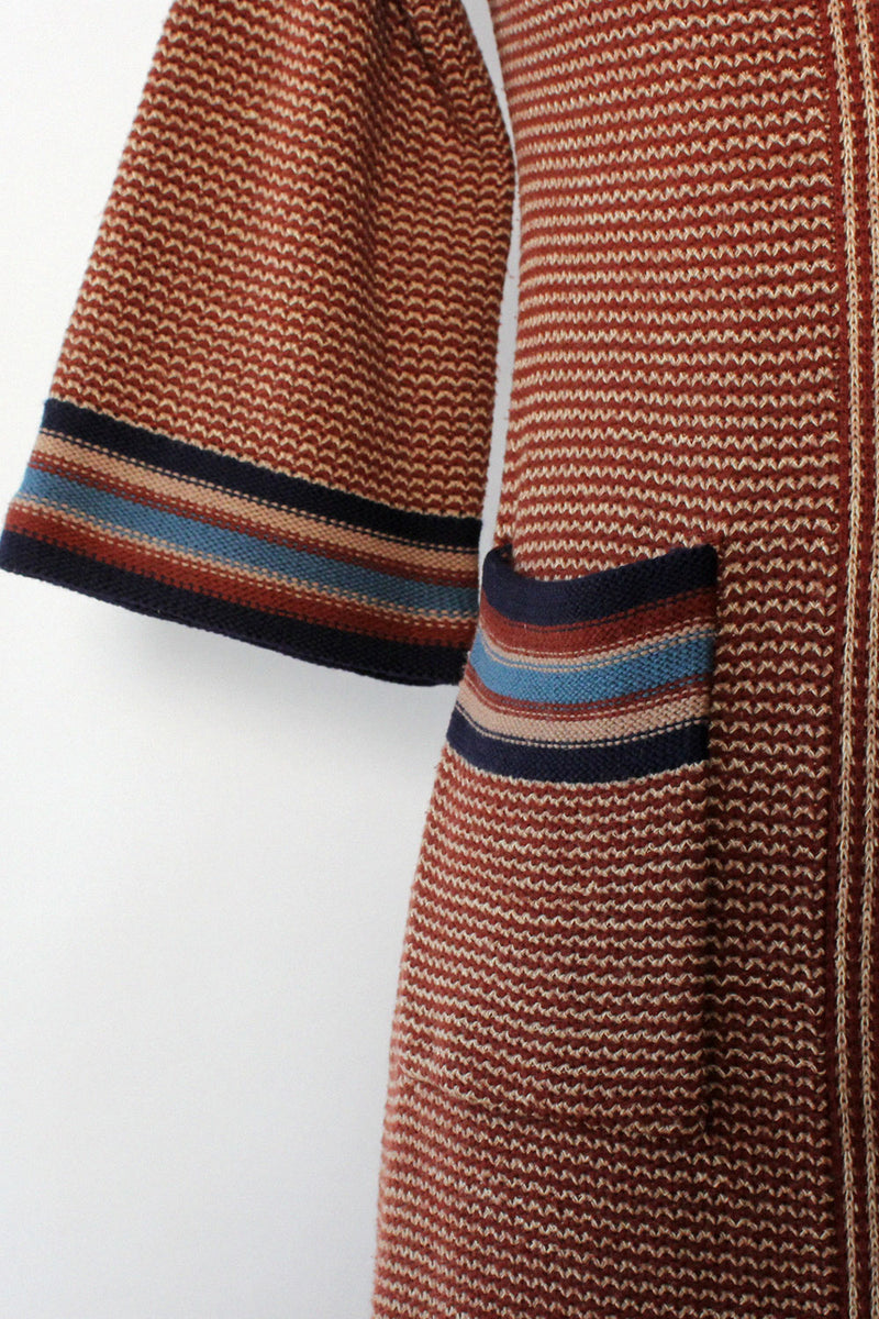 Striped Cocoa Knit Cardigan XS