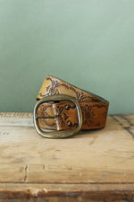 Tooled Soft Leather Belt