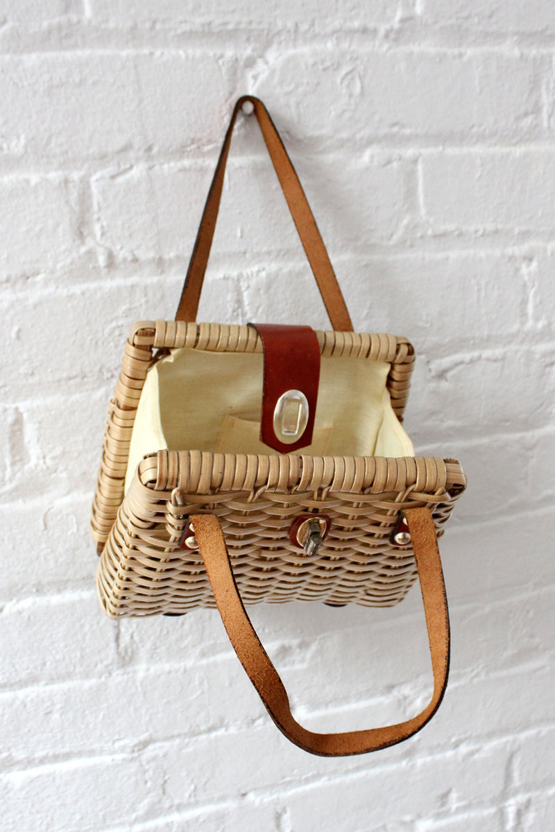Wicker Cordovan Handbag
