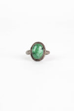 Green Turquoise Reeded Ring