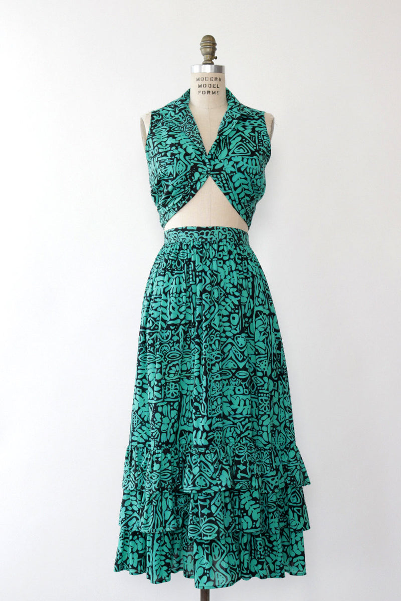 Lizsport Ruffled Print Ensemble M