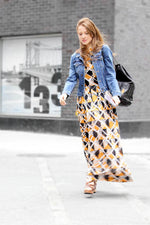 70s plaid maxi dress M | Anne Fogarty