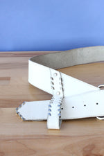 Blanc Leather 80s Belt