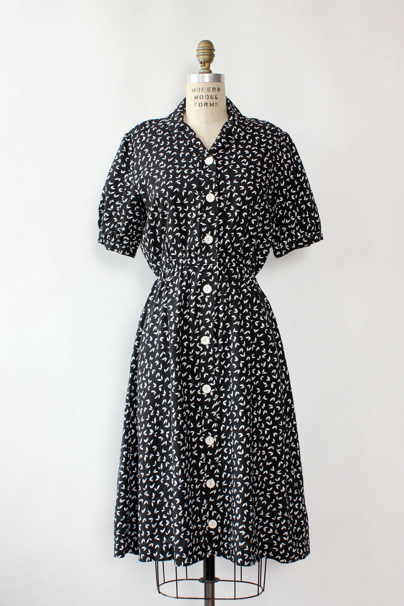 Leafy Print Flare Shirtdress S/M